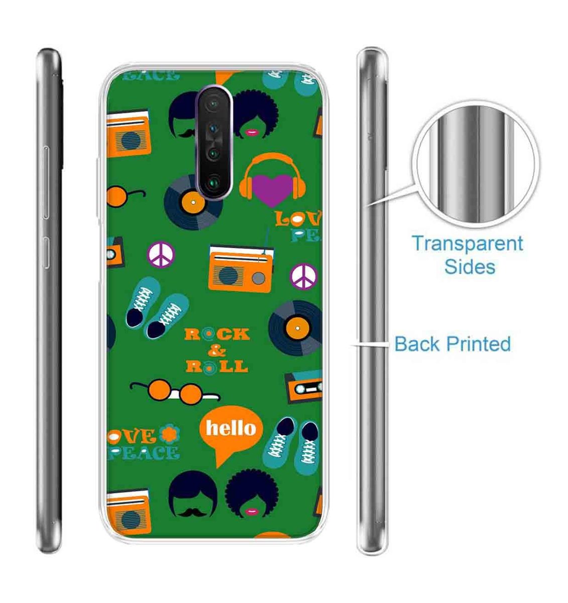 Amazon Brand - Solimo Designer Multicolor Green Pattern Design Printed Soft Back Case Mobile Cover for Poco X2 / Xiaomi Redmi K30