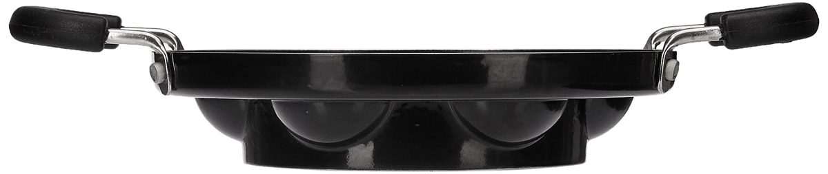 Amazon Brand - Solimo Aluminium Non Stick Paniyarakkal, 7 Pit, 200mm, 245 ml, Black