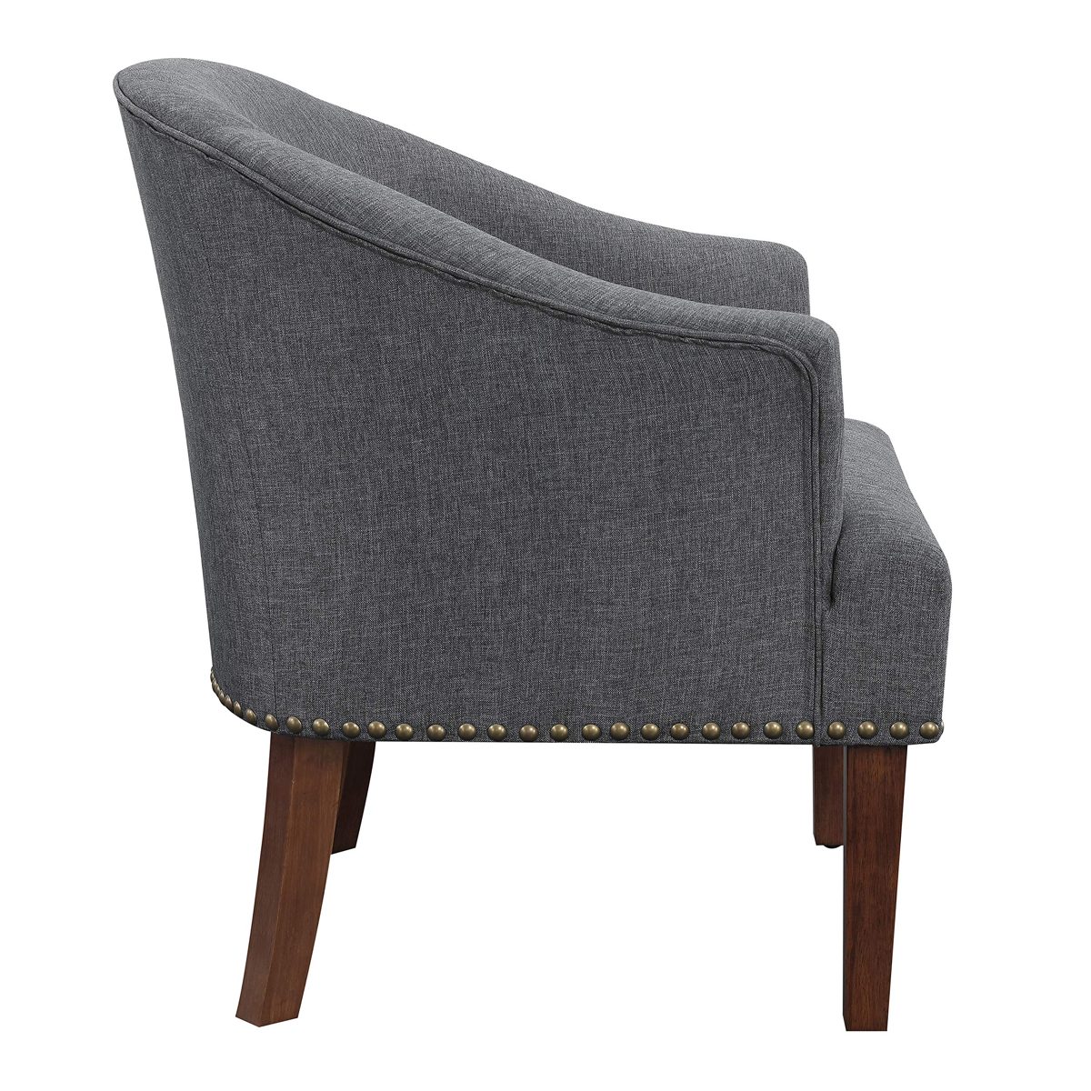 Amazon Brand – Ravenna Home Ryleigh Rounded Mid-Century Barrel Accent Chair, 27.5"W, Charcoal Grey
