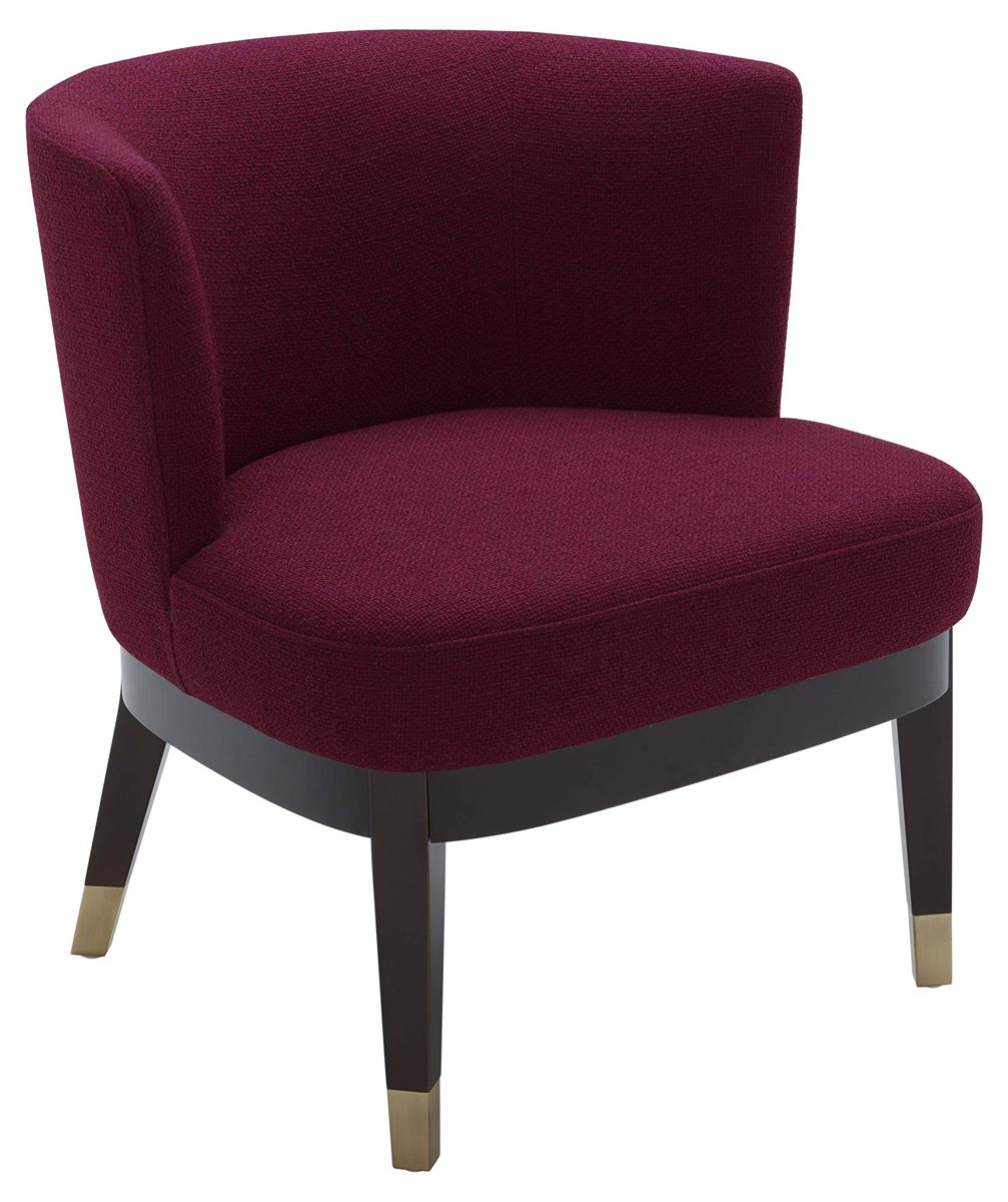 Amazon Brand – Rivet Stacey Mid-Century Modern Round-Backed, Armless Living Room Chair, 27"W, Sangria