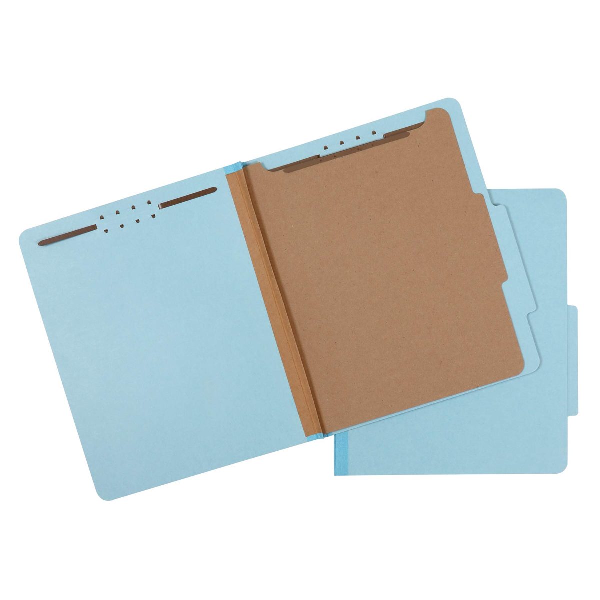 AmazonBasics 100% Recycled Classification Folder with 1 Divider 5cm Embedded, light blue