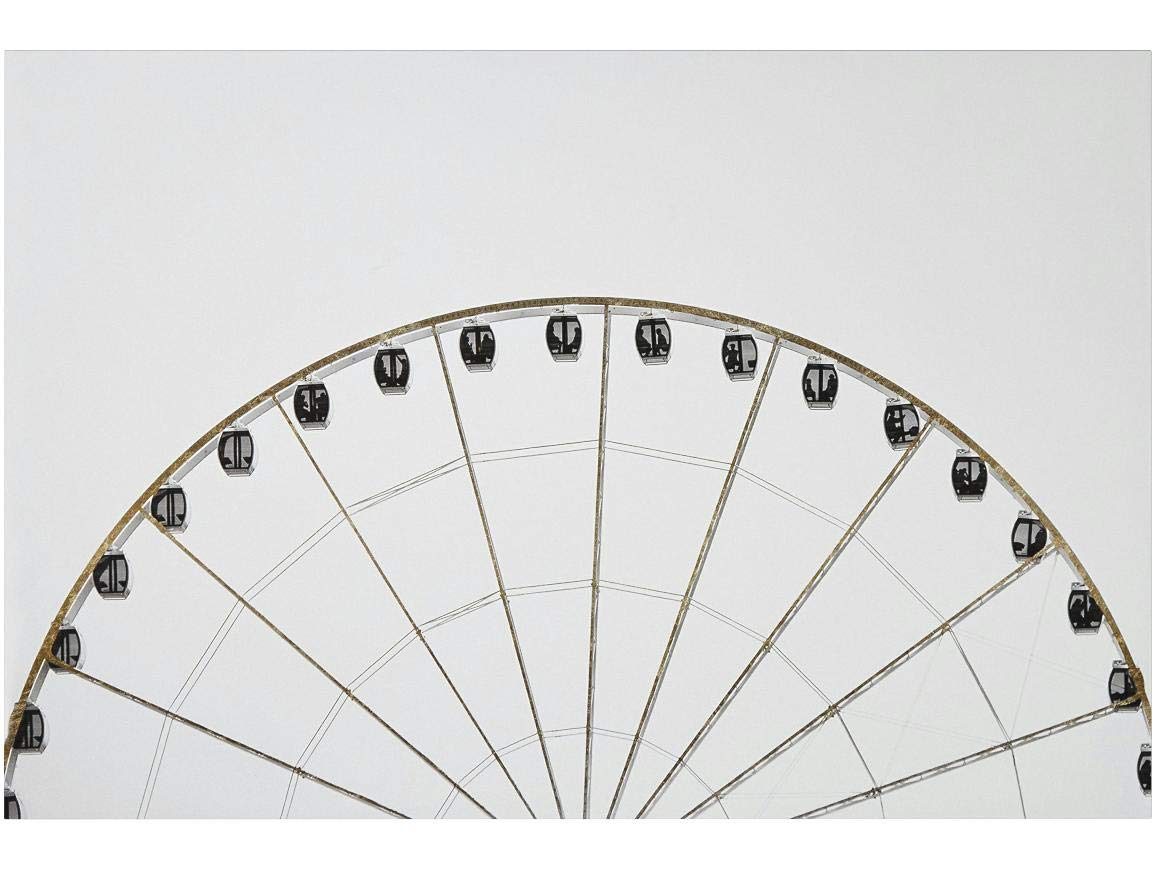 Amazon Brand – Rivet Black and White Print of the Golden Ferris Wheel on Canvas 45" x 30"