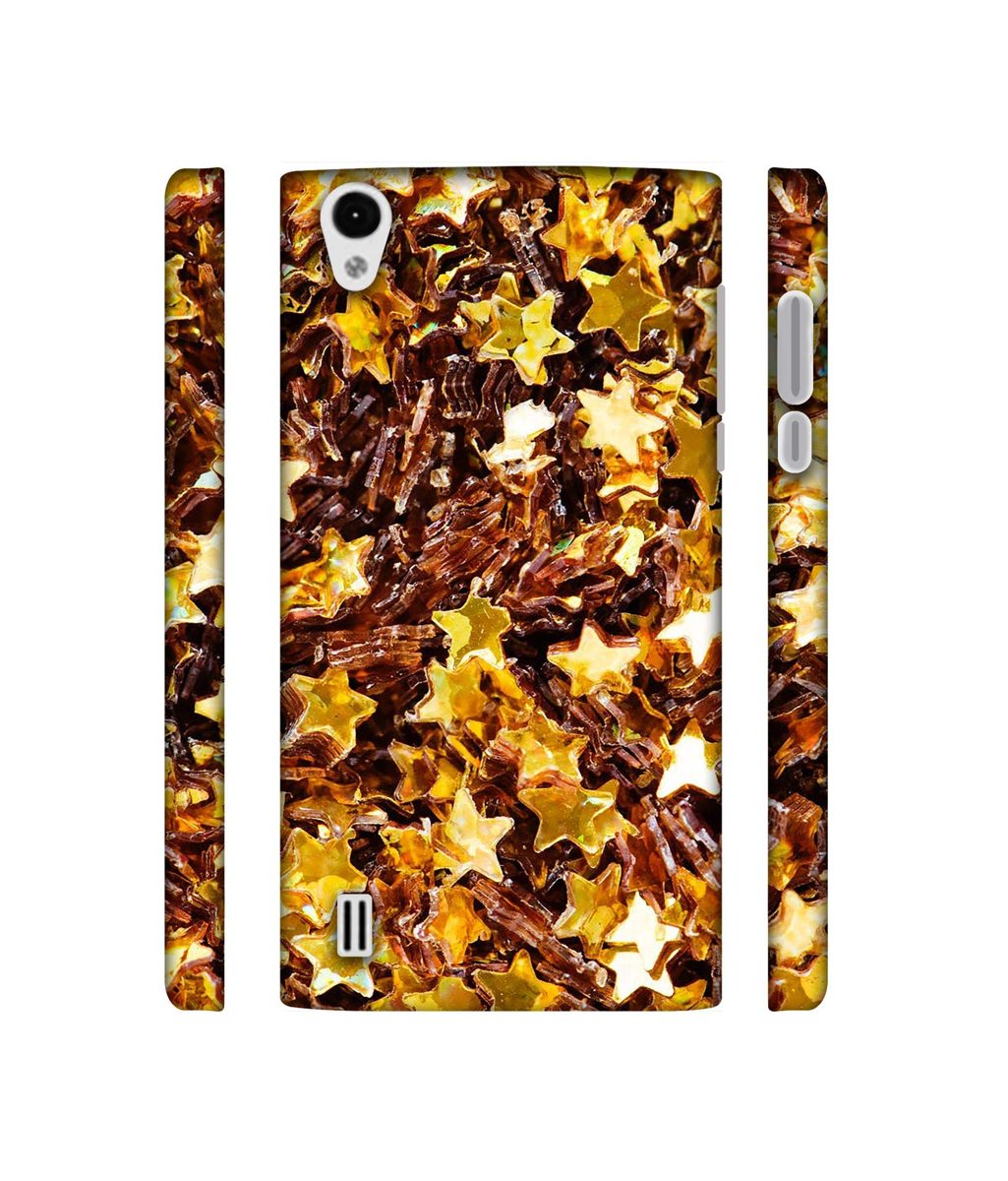 Amazon Brand - Solimo Designer Golden Stars 3D Printed Hard Back Case Mobile Cover for VIVO Y15