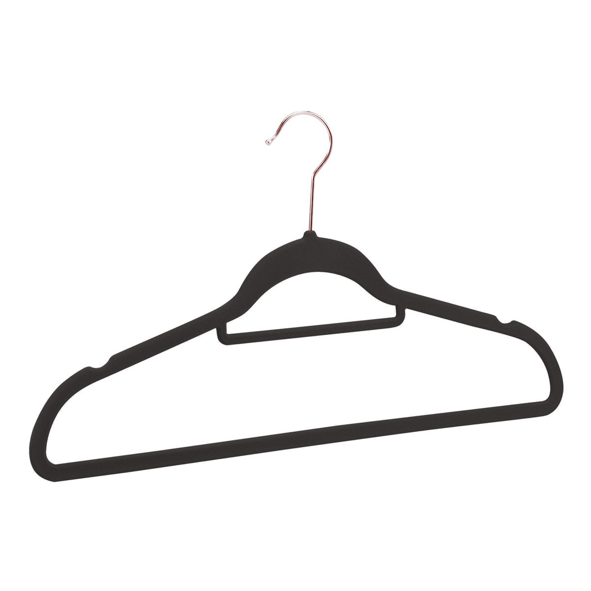 AmazonBasics Velvet Suit Hangers with Horizontal Bar - 50 Pack, Rose Gold Hooks