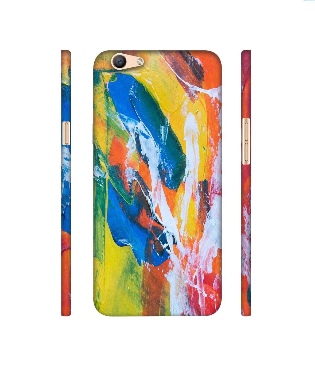 Amazon Brand - Solimo Designer Multicolor Paint On Wall 3D Printed Hard Back Case Mobile Cover for Oppo F1s