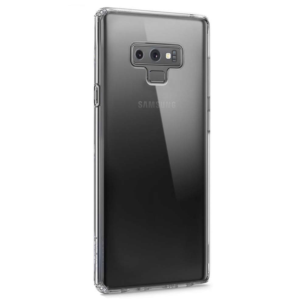 Amazon Brand - Solimo Transparent Case (Hard Back & Soft Bumper Cover) with 8 Foot Drop Porotection & Shock Absorbing Bumpers for Samsung Galaxy Note 9