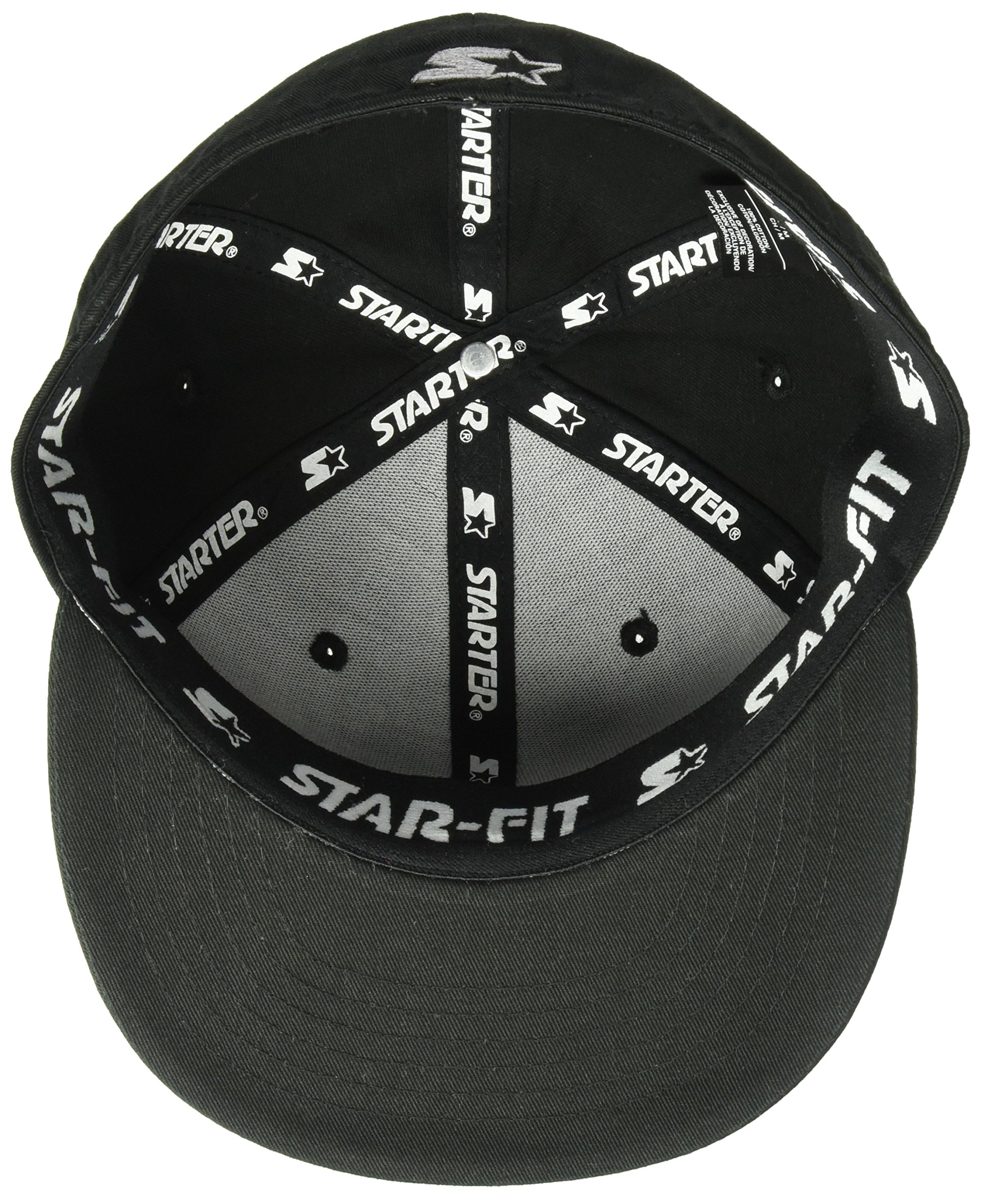 Starter Men's STAR-FIT Flat Brim Cap, Amazon Exclusive, Black/Vapor Grey, Small/Medium
