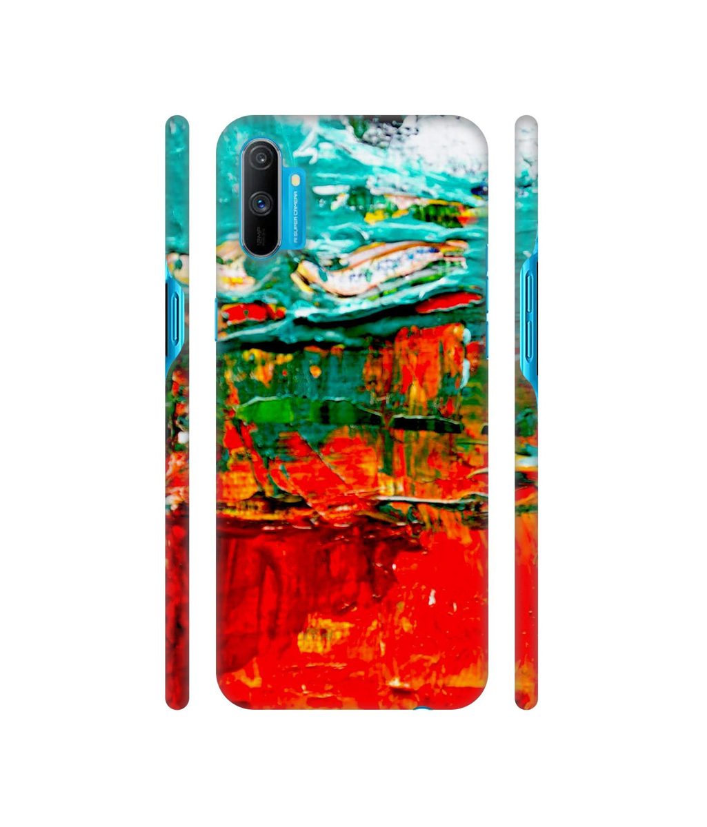 Amazon Brand - Solimo Designer Green and Orange Glass Color 3D Printed Hard Back Case Mobile Cover for Realme C3