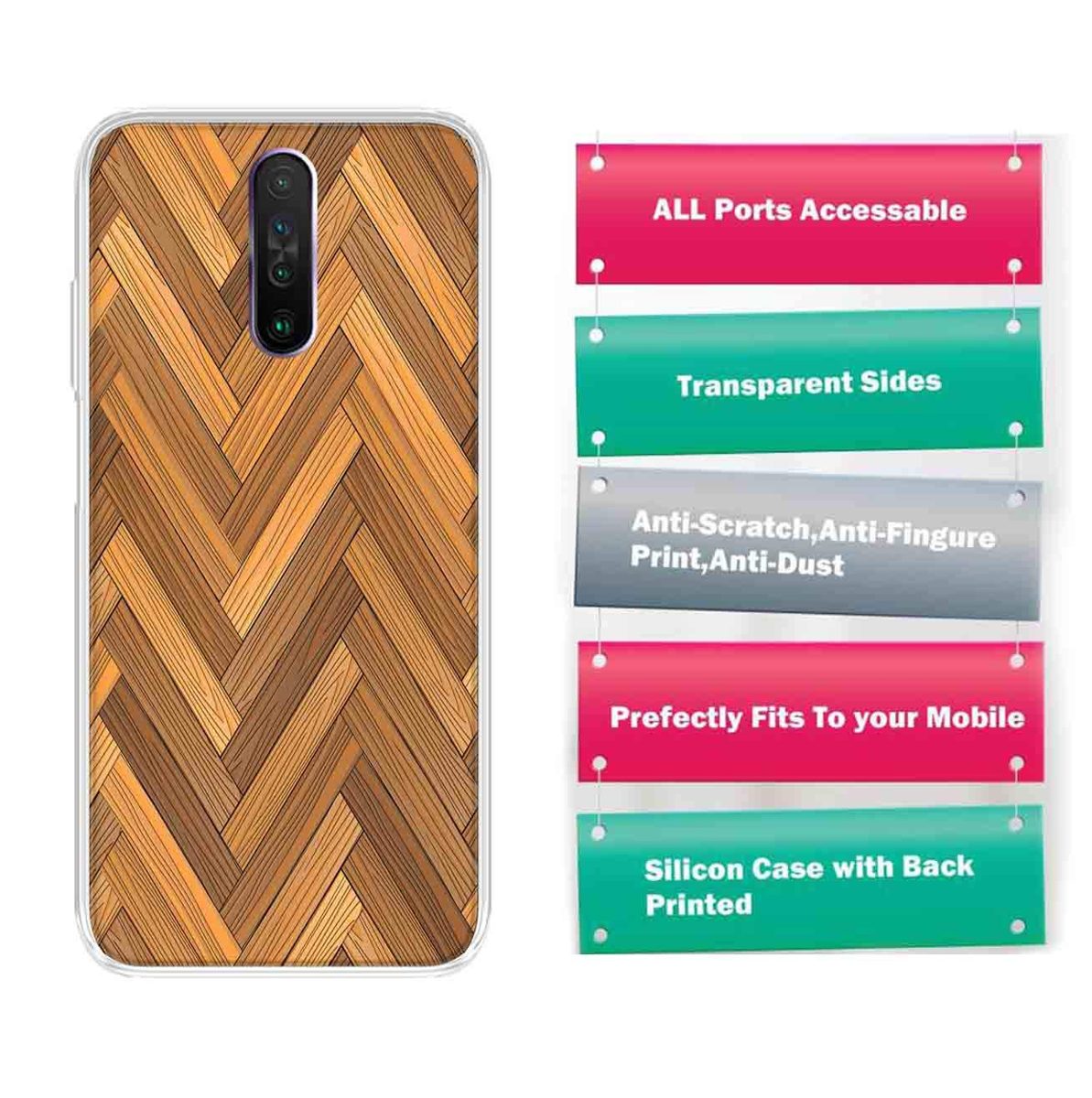 Amazon Brand - Solimo Designer Multicolor Plywood Pattern Printed Soft Back Case Mobile Cover for Poco X2 / Xiaomi Redmi K30