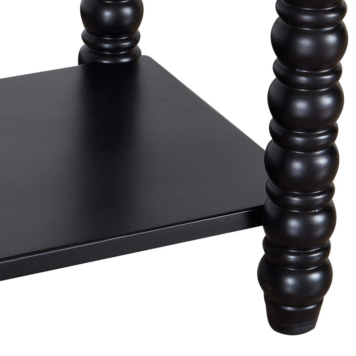 Amazon Brand – Ravenna Home Traditional Solid Pine End Table, 15.75"W, Black Finish