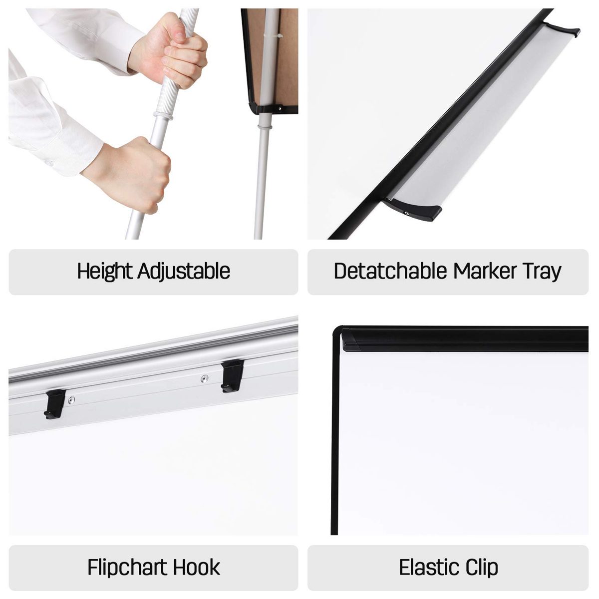AmazonBasics Dry Erase Presentation White Board Easel, 29 x 42 Inch, Tripod, Silver (Renewed)