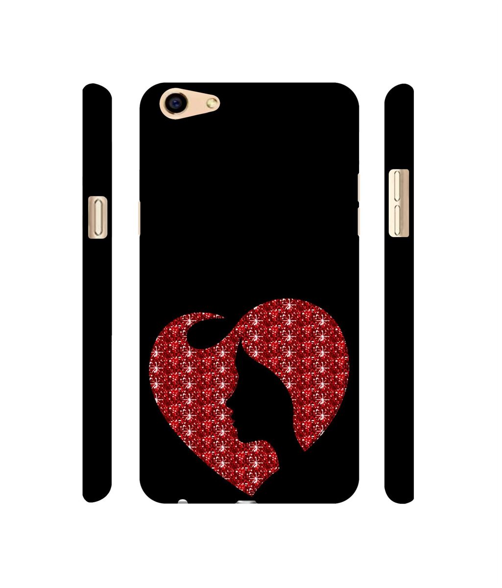 Amazon Brand - Solimo Designer Heart Shape Lady with Glitter 3D Printed Hard Back Case Mobile Cover for Oppo F3
