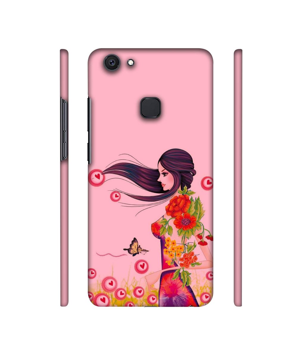 Amazon Brand - Solimo Designer Lady Vector Pattern 3D Printed Hard Back Case Mobile Cover for Vivo V7 Plus