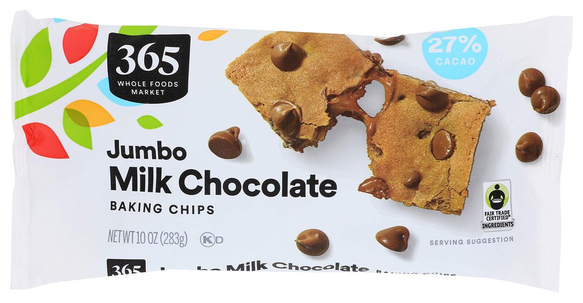 365 Everyday Value, Milk Chocolate Jumbo Baking Chips, 10 oz