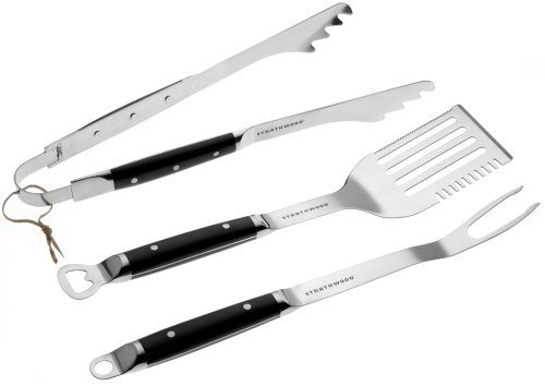 Strathwood Forged Stainless Steel and Bakelite 3-Piece BBQ Tool Set