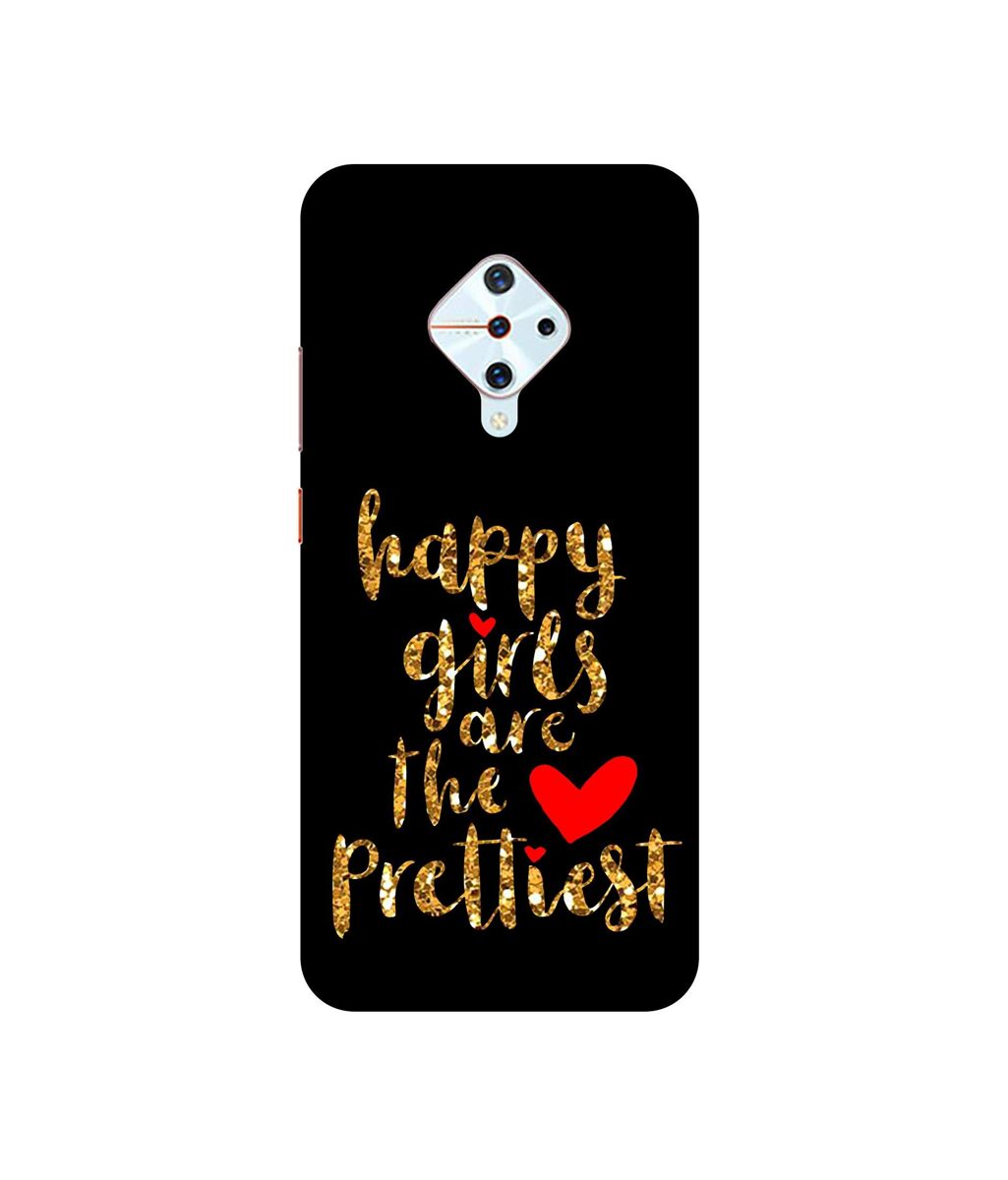 Amazon Brand - Solimo Designer Happy Girls are The Prettiest 3D Printed Hard Back Case Mobile Cover for Vivo S1 Pro