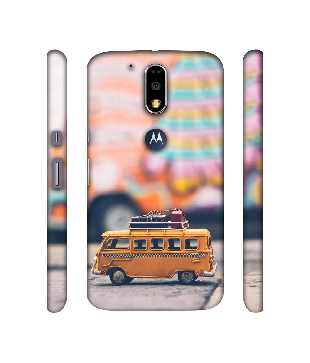Amazon Brand - Solimo Designer Toy Bus 3D Printed Hard Back Case Mobile Cover for Motorola Moto G4 Plus (with Logo Cut)