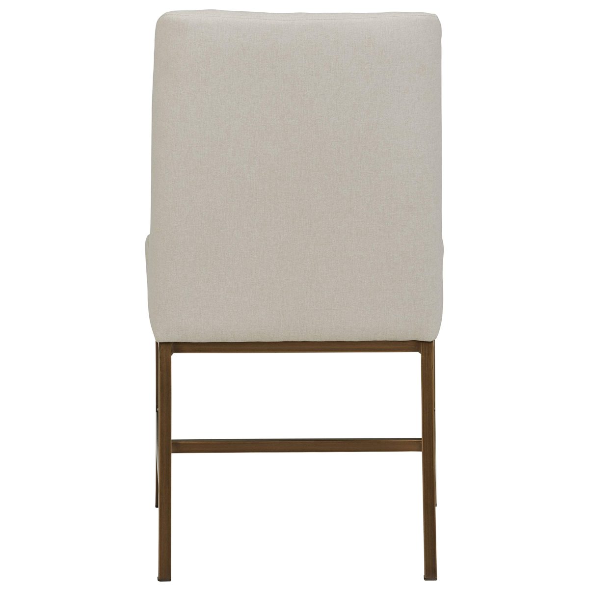 Amazon Brand – Rivet Vermont Modern Diamond-Stitched Upholstered Dining Chair, 20"W, Set of 2, Chalk White and Brass