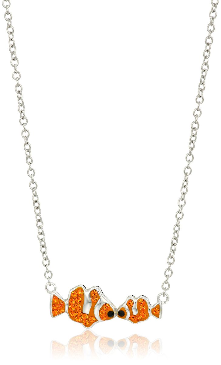 Silver Plated You and Me Crystal Critter Pendant Necklace, 18"