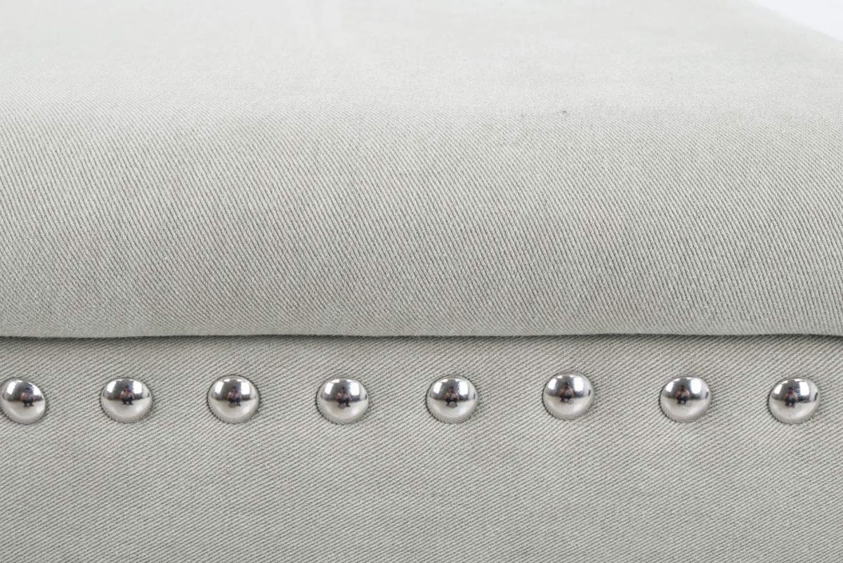Amazon Brand – Ravenna Home Barrow Nailhead Storage Ottoman Bench, 35.5"W
