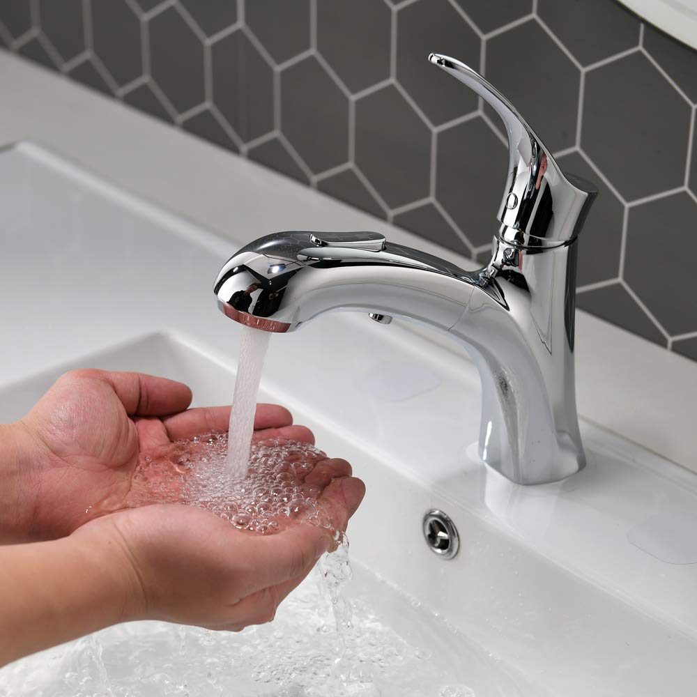 Umi Essentials Bathroom Sink Mixer Tap with Pull Out Spray Head