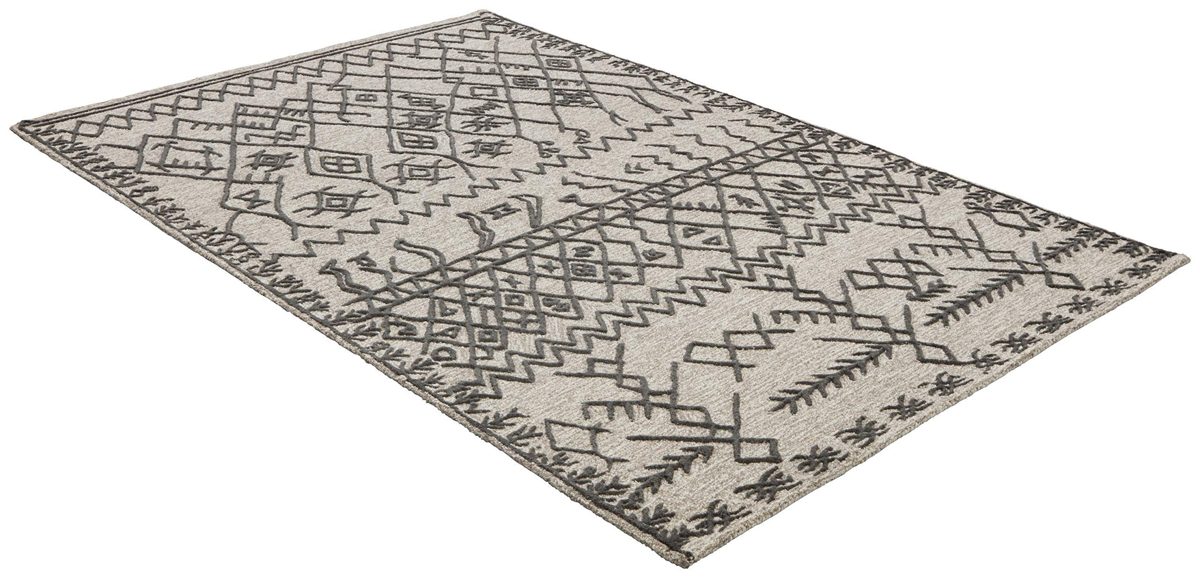 Amazon Brand – Rivet Contemporary Wool Area Rug, 4 x 6 Foot, Grey and Charcoal