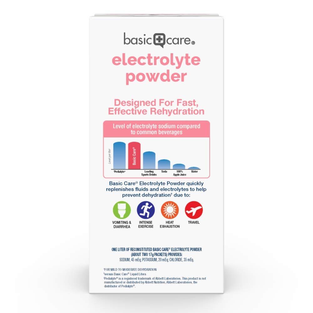 Amazon Basic Care Strawberry Lemonade Electrolyte Powder Packets, 6 Packets