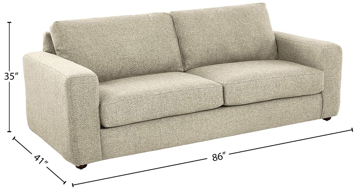 Amazon Brand – Stone & Beam Abigail Sofa Couch, 86"W, Haze
