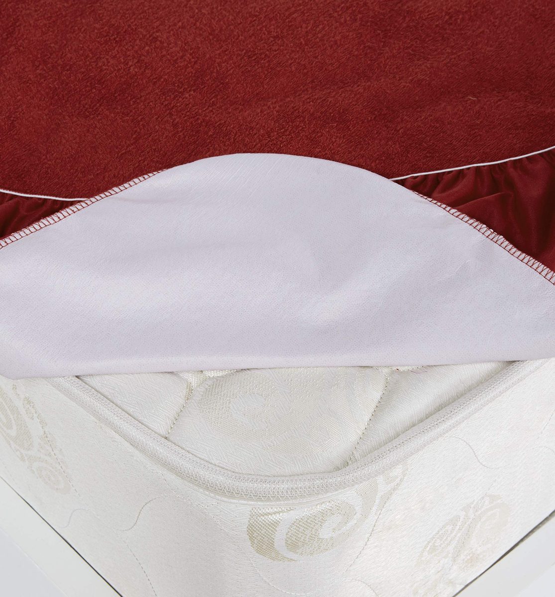Amazon Brand - Solimo Water Resistant Cotton Mattress Protector 75"x60" - Queen Size, Maroon