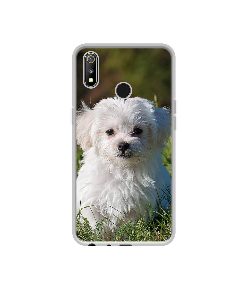 Amazon Brand - Solimo Designer White Dog UV Printed Soft Back Case Mobile Cover for Realme 3 / Realme 3i