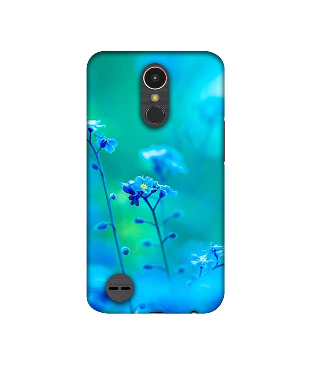 Amazon Brand - Solimo Designer Blue Flower UV Printed Soft Back Case Mobile Cover for LG K10 (2017)