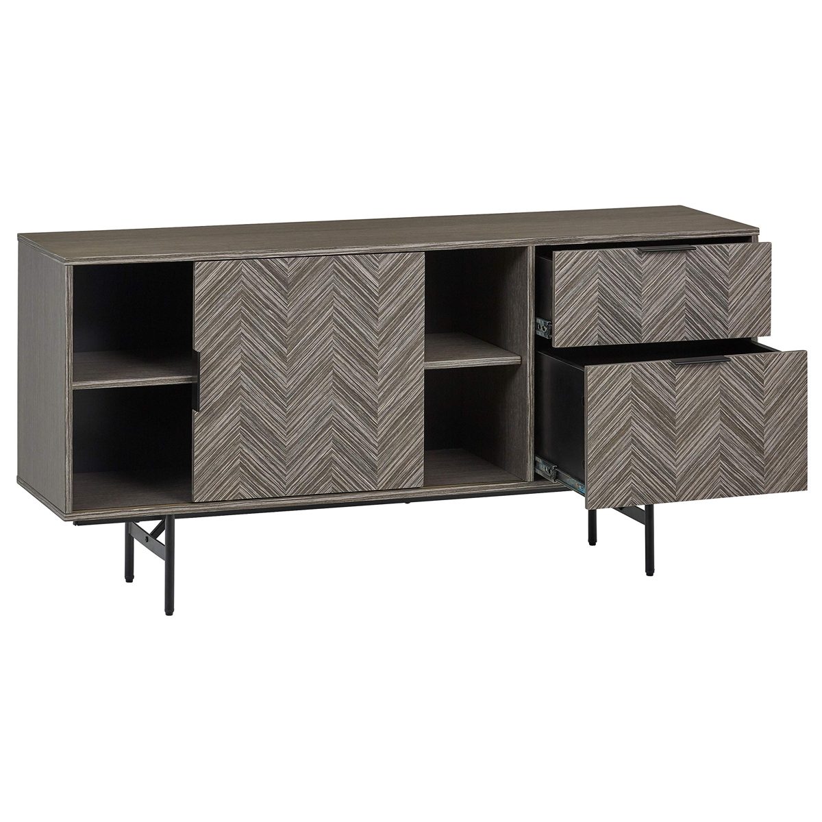 Amazon Brand – Rivet Corban Contemporary 2-Drawer Media Console, 75"W, Gray