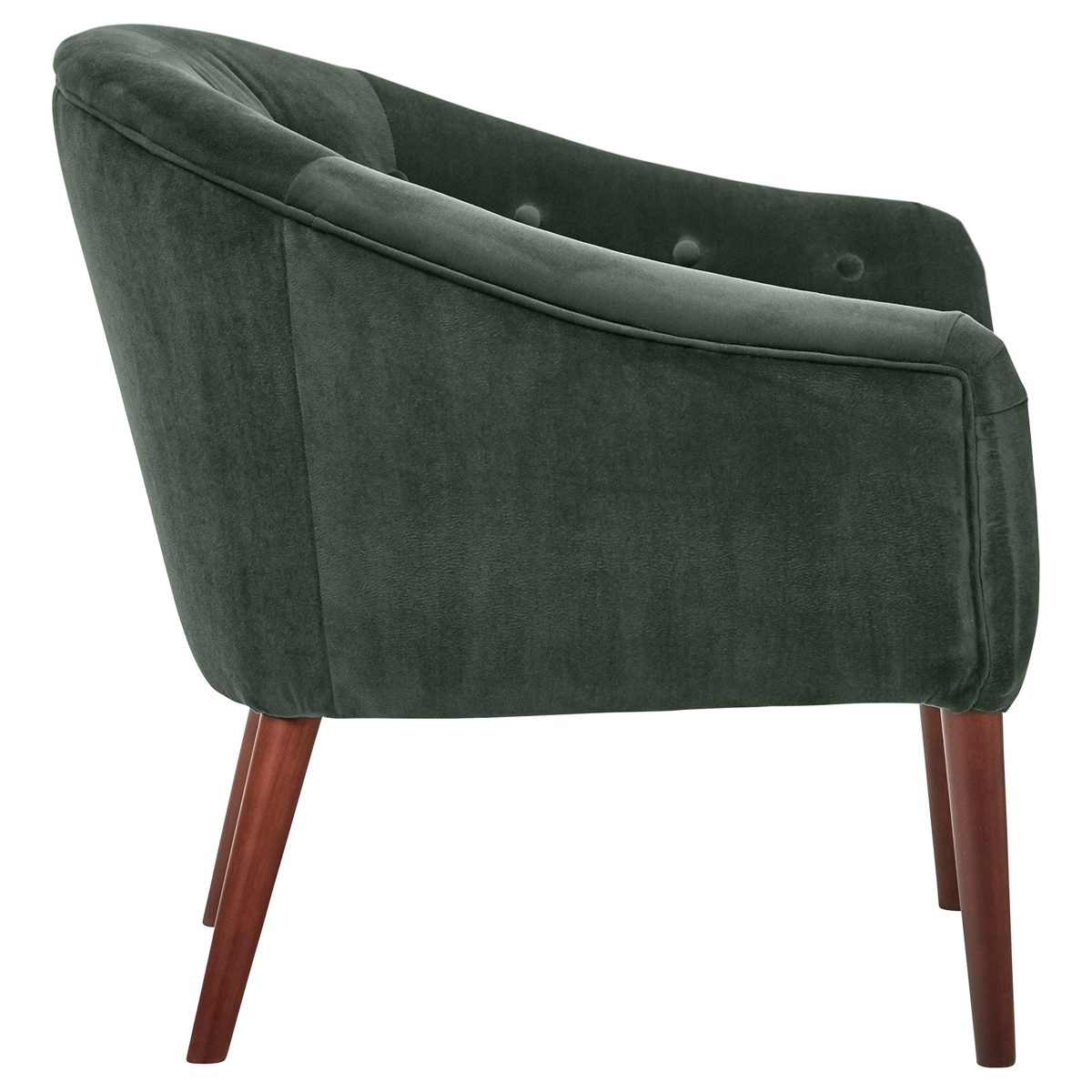 Amazon Brand – Rivet Curved Tufted Velvet Accent Chair, Marina Mid-Century, 28.7"W, Hunter Green