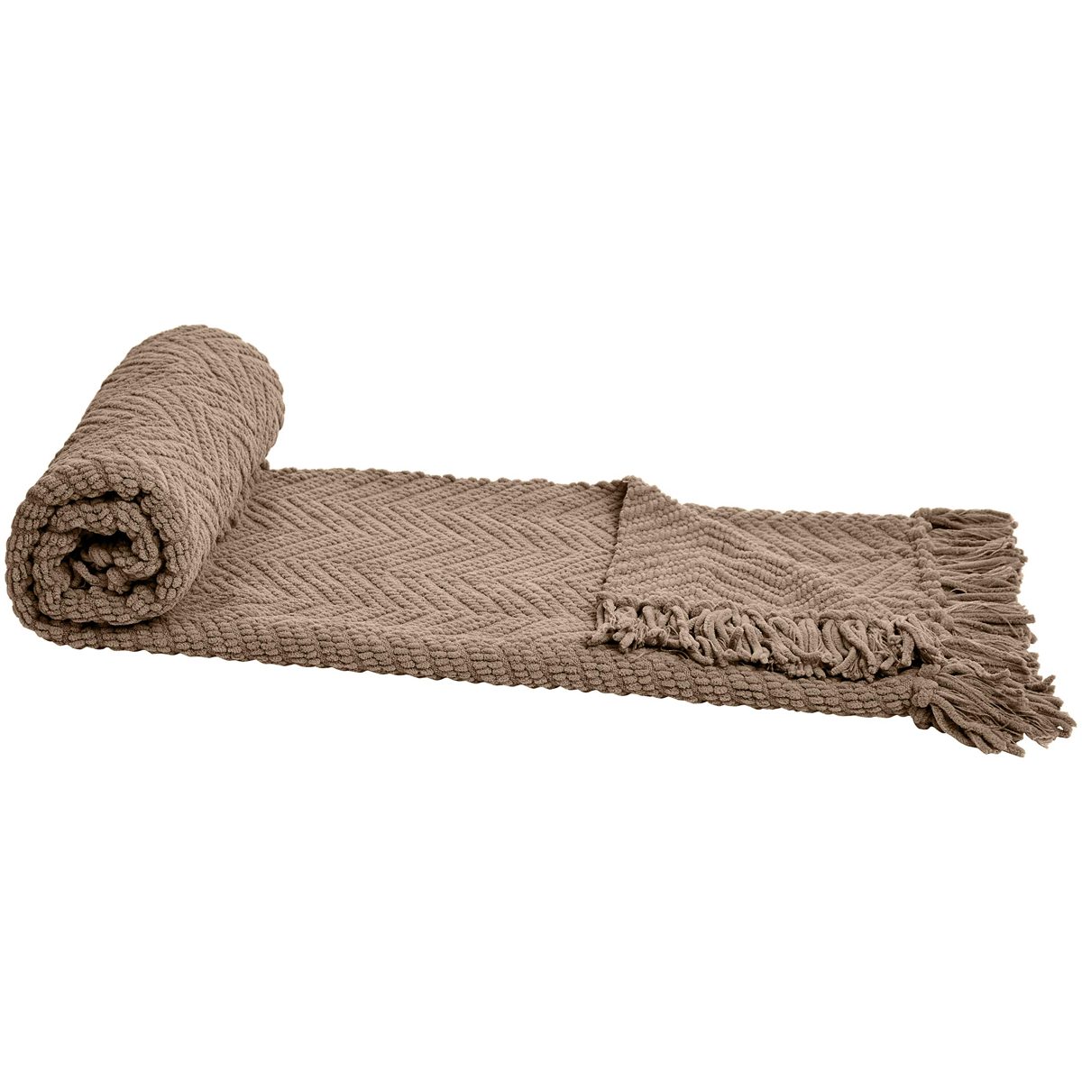 AmazonBasics Chunky Knitted Fringed Throw Blanket