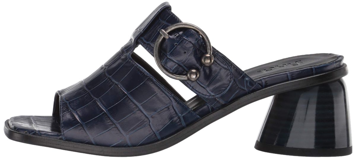 find. Amazon Brand Strappy Heel Leather Ankle Strap Sandals, Schwarz Black/Metallic, US 5