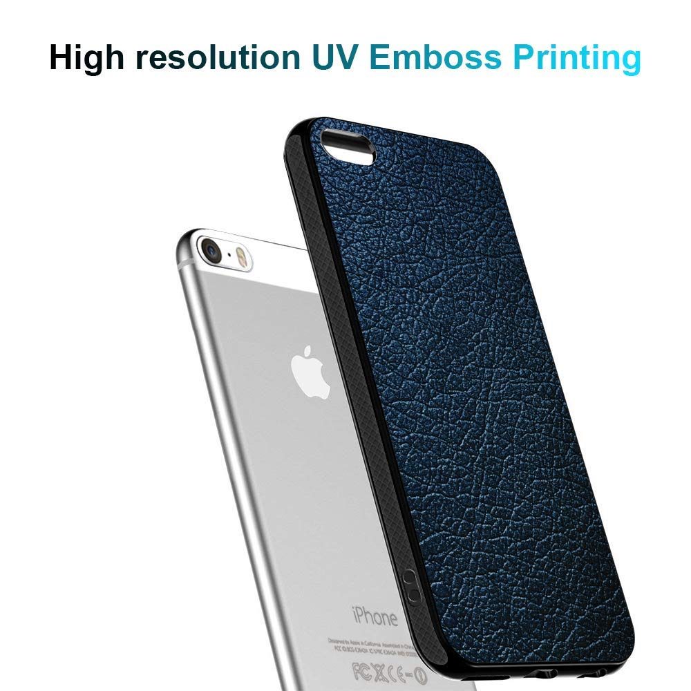 (Renewed) Amazon Brand - Solimo Designer Leather Texture Printed Hard Back Case Mobile Cover for iPhone 5S / 5 / SE (D287)