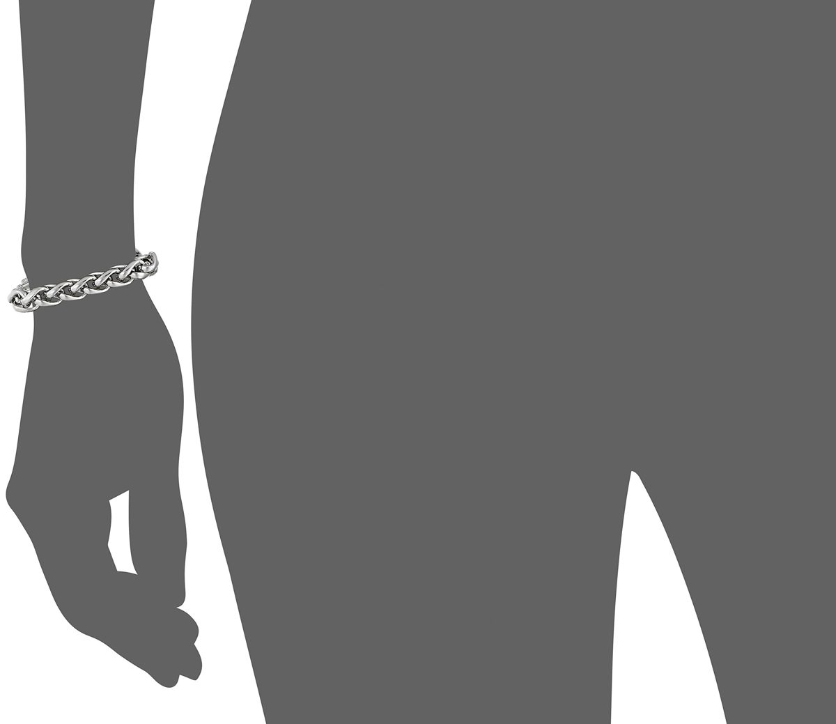 [Find] Amazon Collection suta-ringusiruba-hebi-soriddoredyi-su Wheat Chain Bracelet, 8.5 "