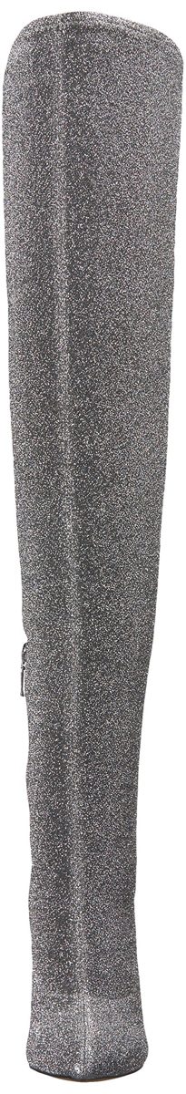 The Fix Women's Mia Pointed-Toe Thigh-High Sock Boot, Pewter, 7.5 B US