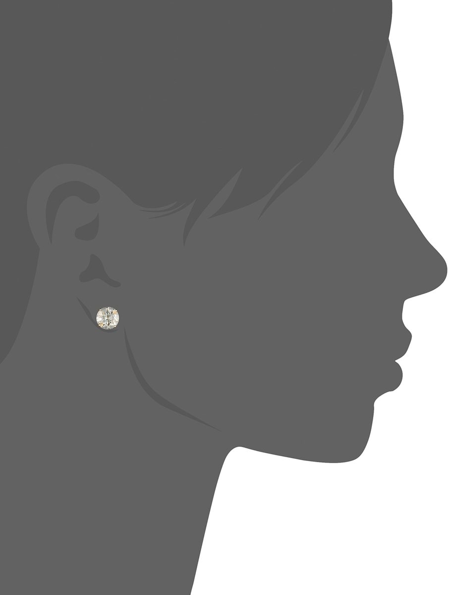 10k Yellow Gold Round Checkerboard Cut Green Amethyst Stud Earrings (8mm)