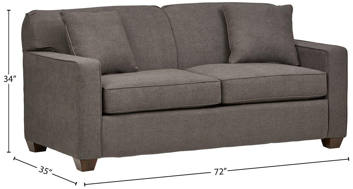 Amazon Brand – Stone & Beam Fischer Full-Sized Sleeper Sofa, 72"W, Stone Fabric