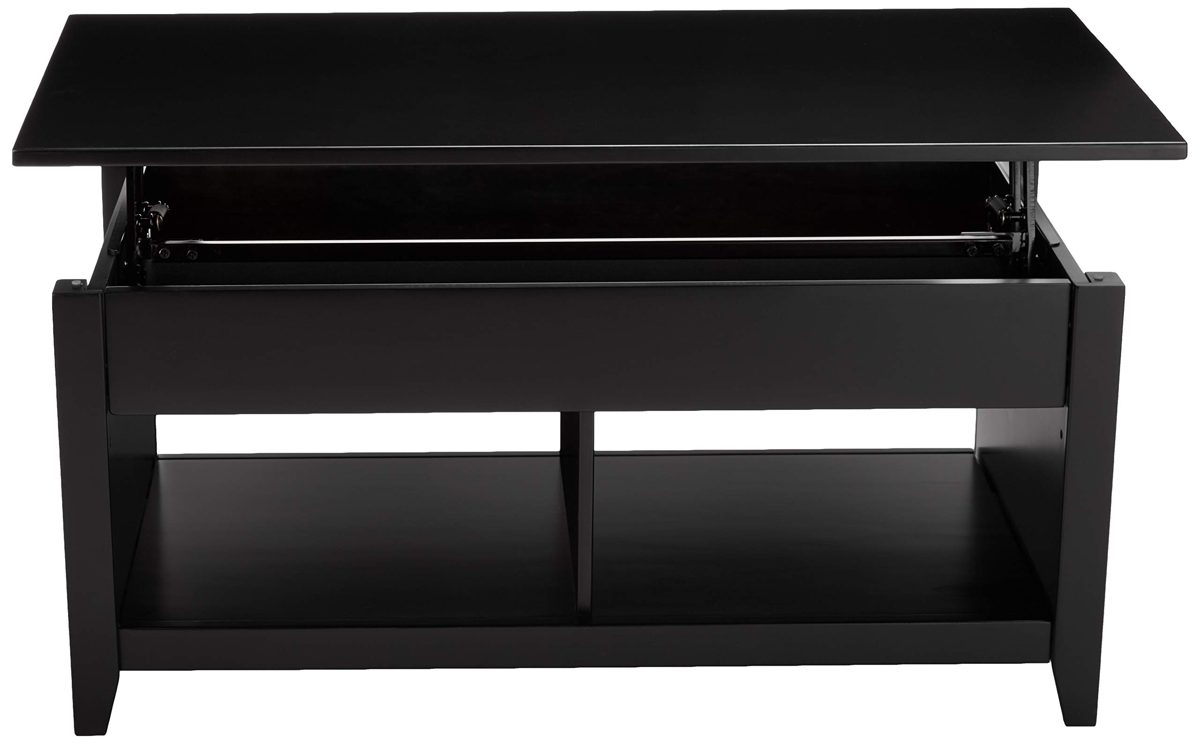 AmazonBasics Lift-Top Storage Coffee Table, Black