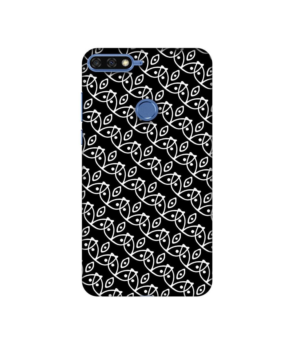 Amazon Brand - Solimo Designer White Pattern 3D Printed Hard Back Case Mobile Cover for Huawei Honor 7A
