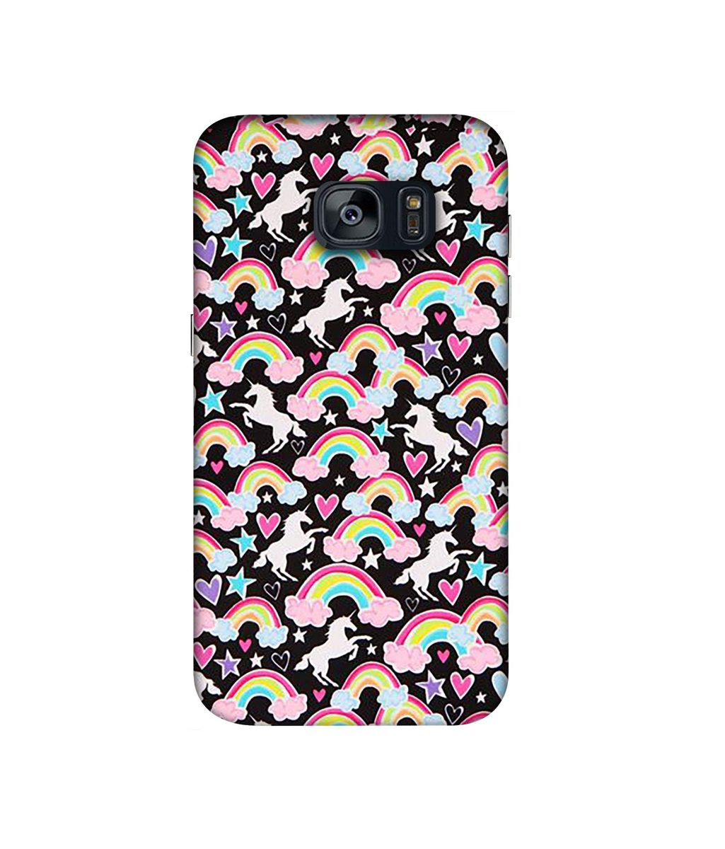Amazon Brand - Solimo Designer Unicorn Texture 3D Printed Hard Back Case Mobile Cover for Samsung Galaxy S7 Edge