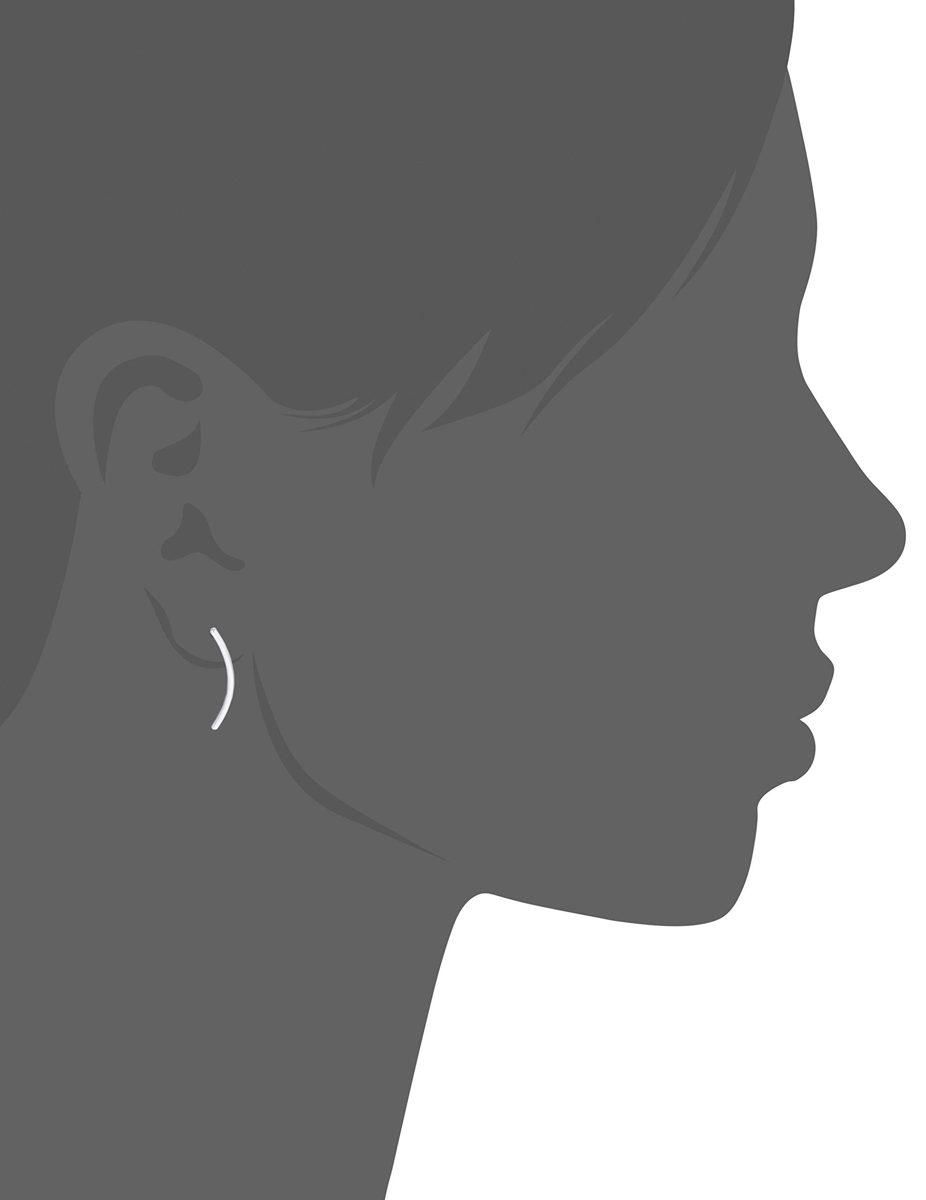 Women's Thin Curve Crawler Earrings , Sterling Silver, One Size