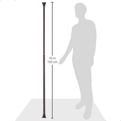 AmazonBasics Decorative Bell Tension Shower Curtain Rod, 36-62", Bronze