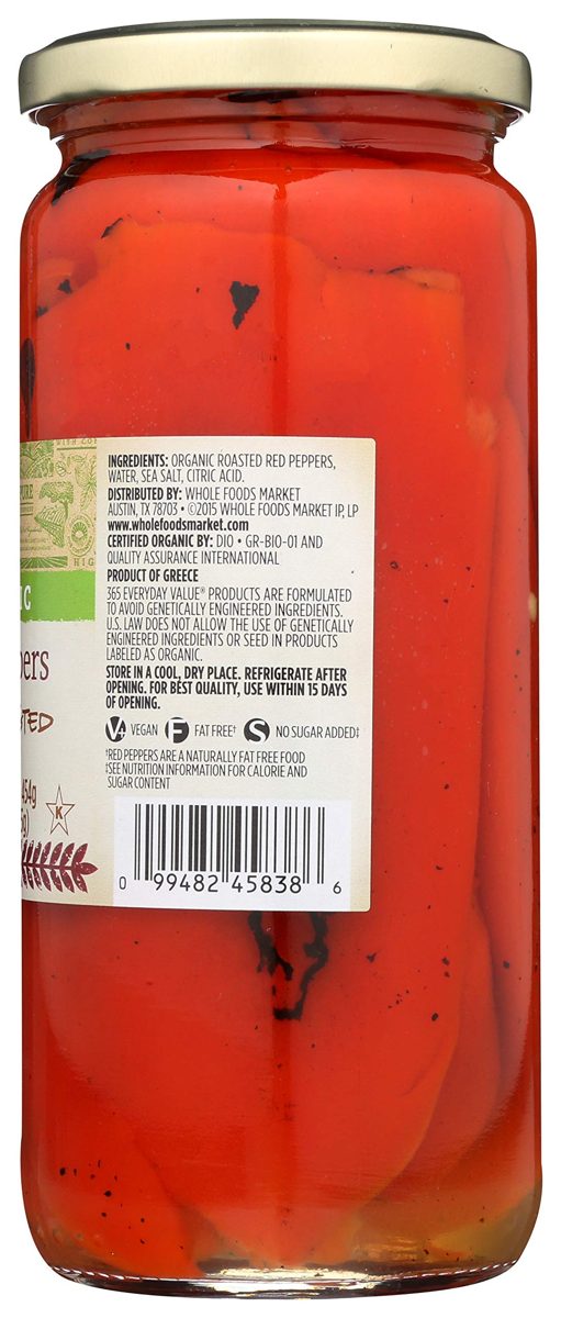 365 Everyday Value, Organic Red Peppers, Fire Roasted, 11.5 oz