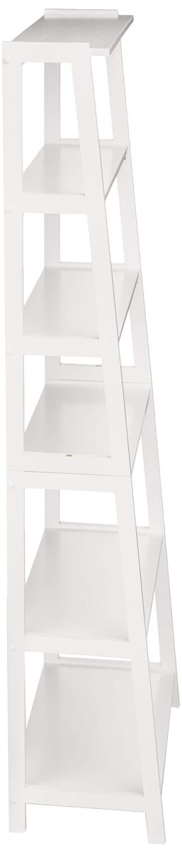 AmazonBasics Classic 5-Tier Open Bookcase with Solid Rubber Wood - White