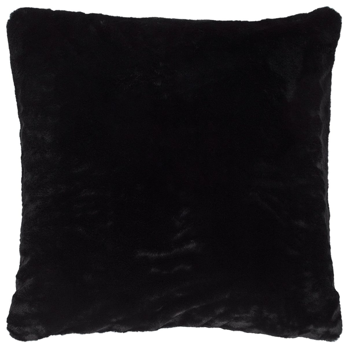 Amazon Brand – Rivet Glam Soft Faux Fur Throw Pillow - 20 x 20 Inch, Black