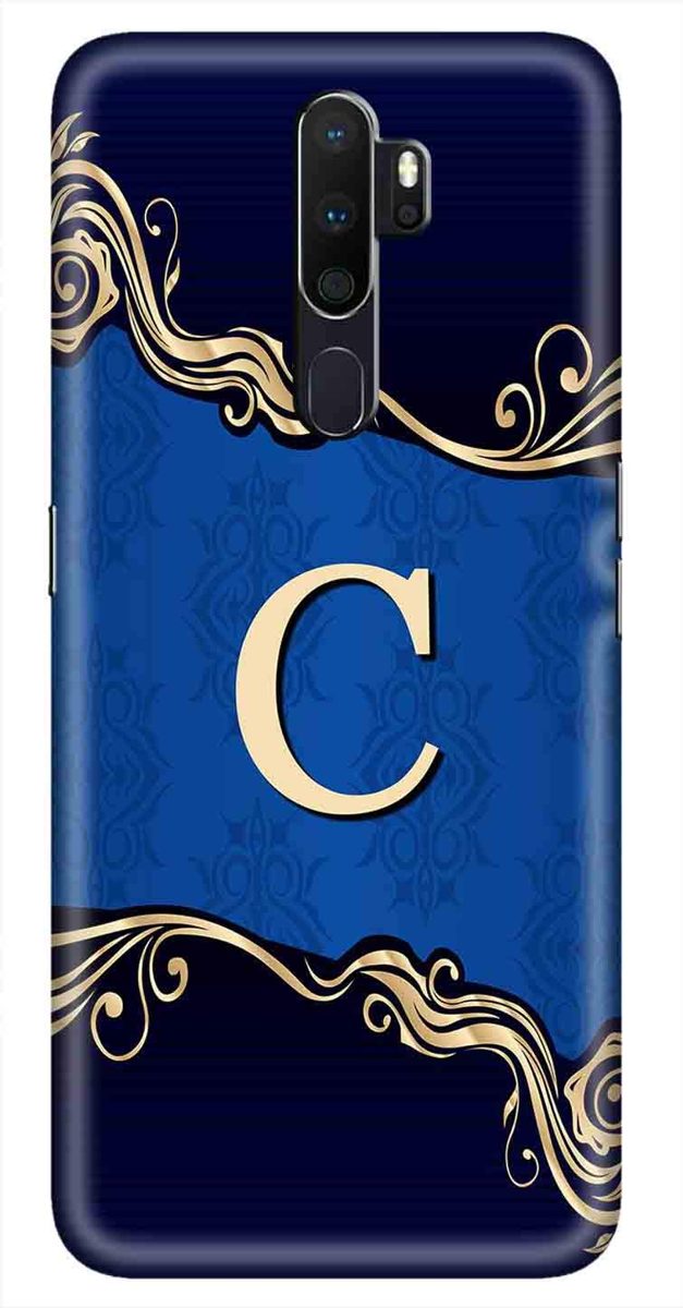 Amazon Brand - Solimo Designer Blue Pattern Alphabet-C 3D Printed Hard Back Case Mobile Cover for Oppo A5 (2020)