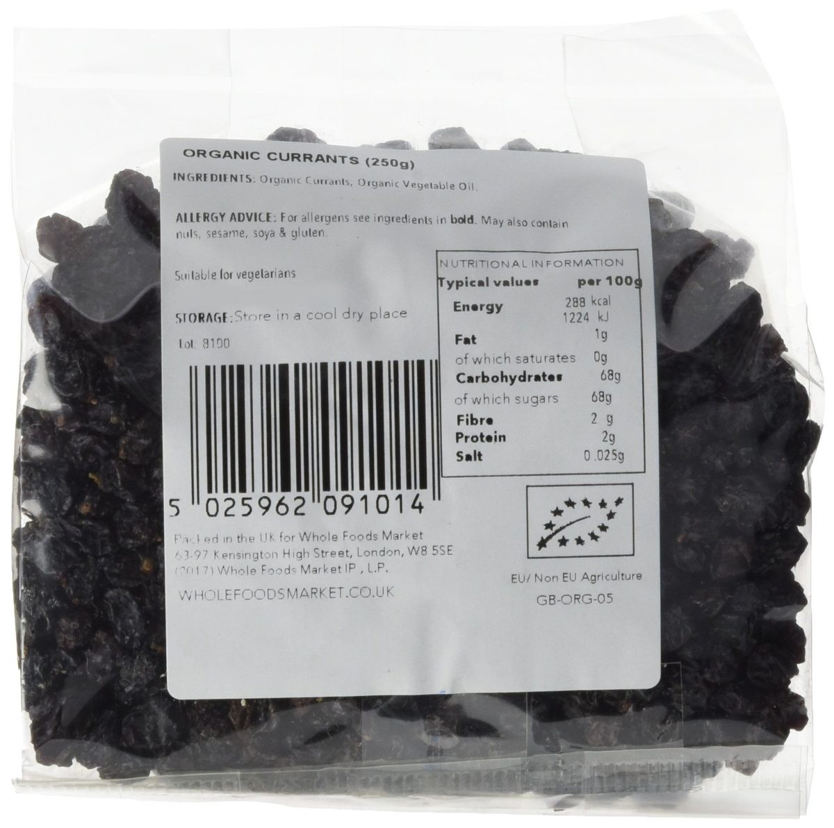 Whole Foods Market Organic Currants, 250 g
